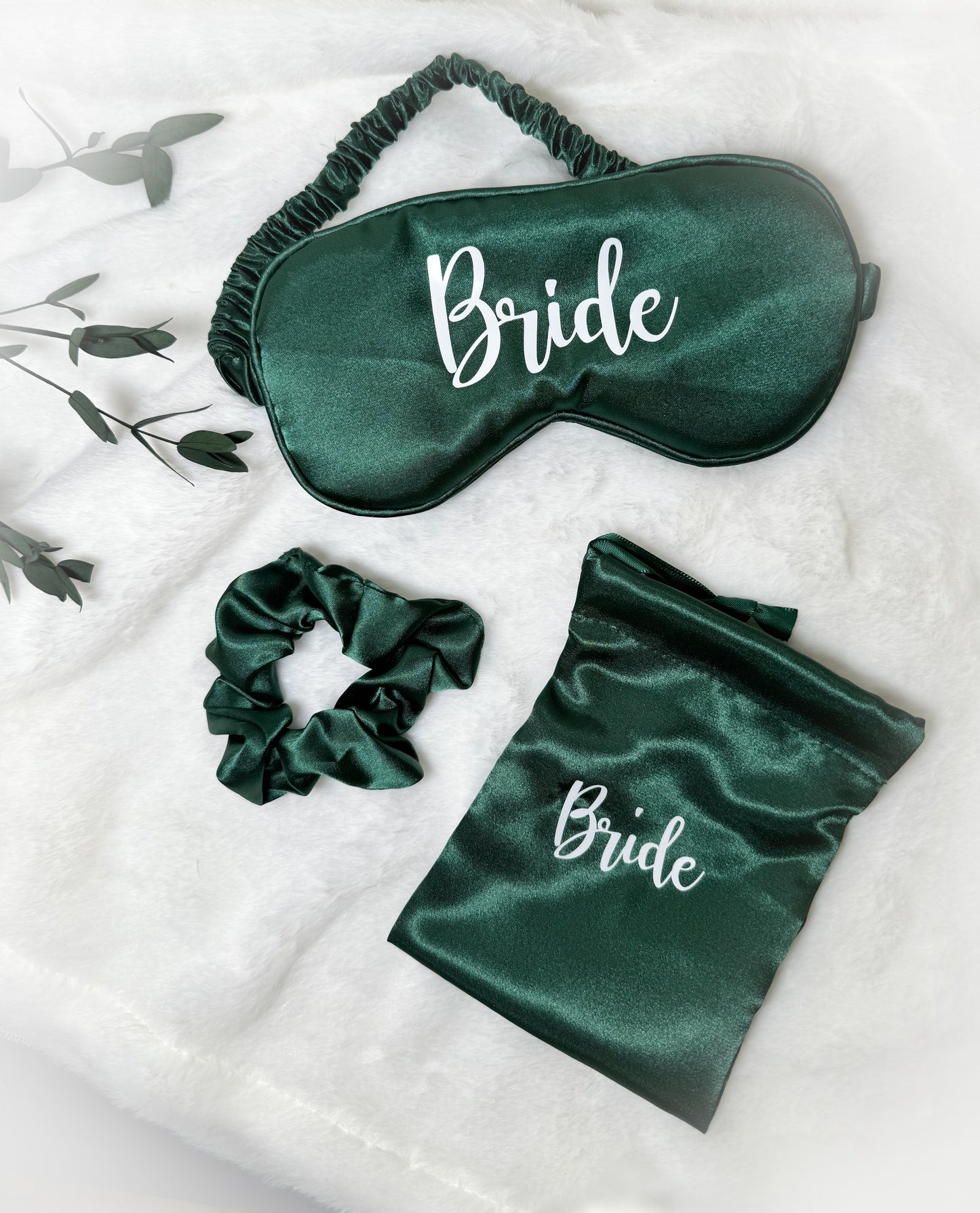 3er Geschenkset Hochzeit - Schlafmaske + Haarband + Verpackung