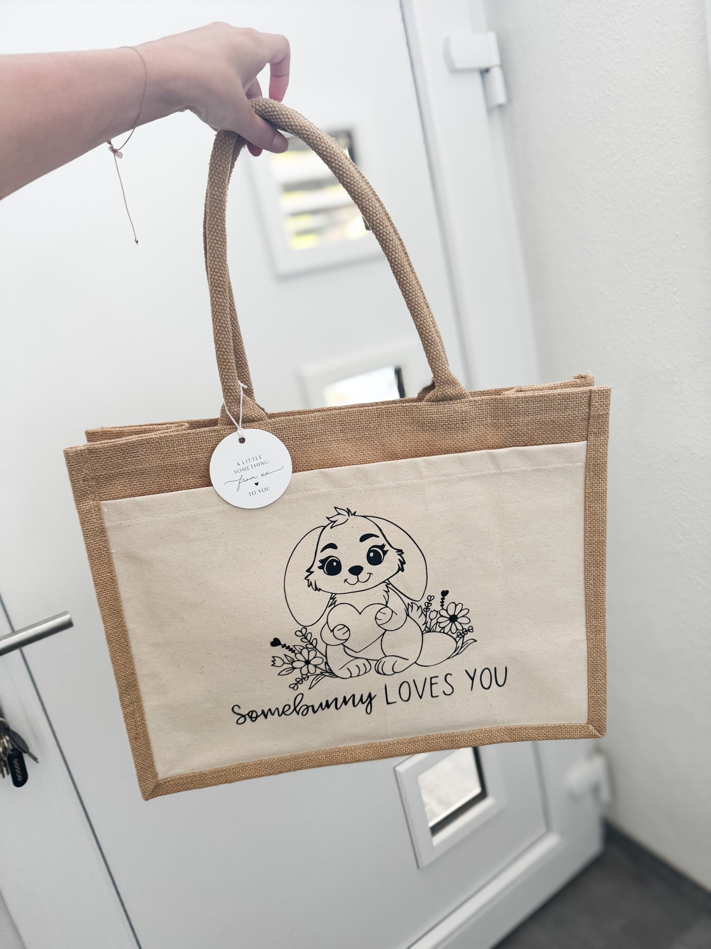 Jutetasche „Somebunny loves you“