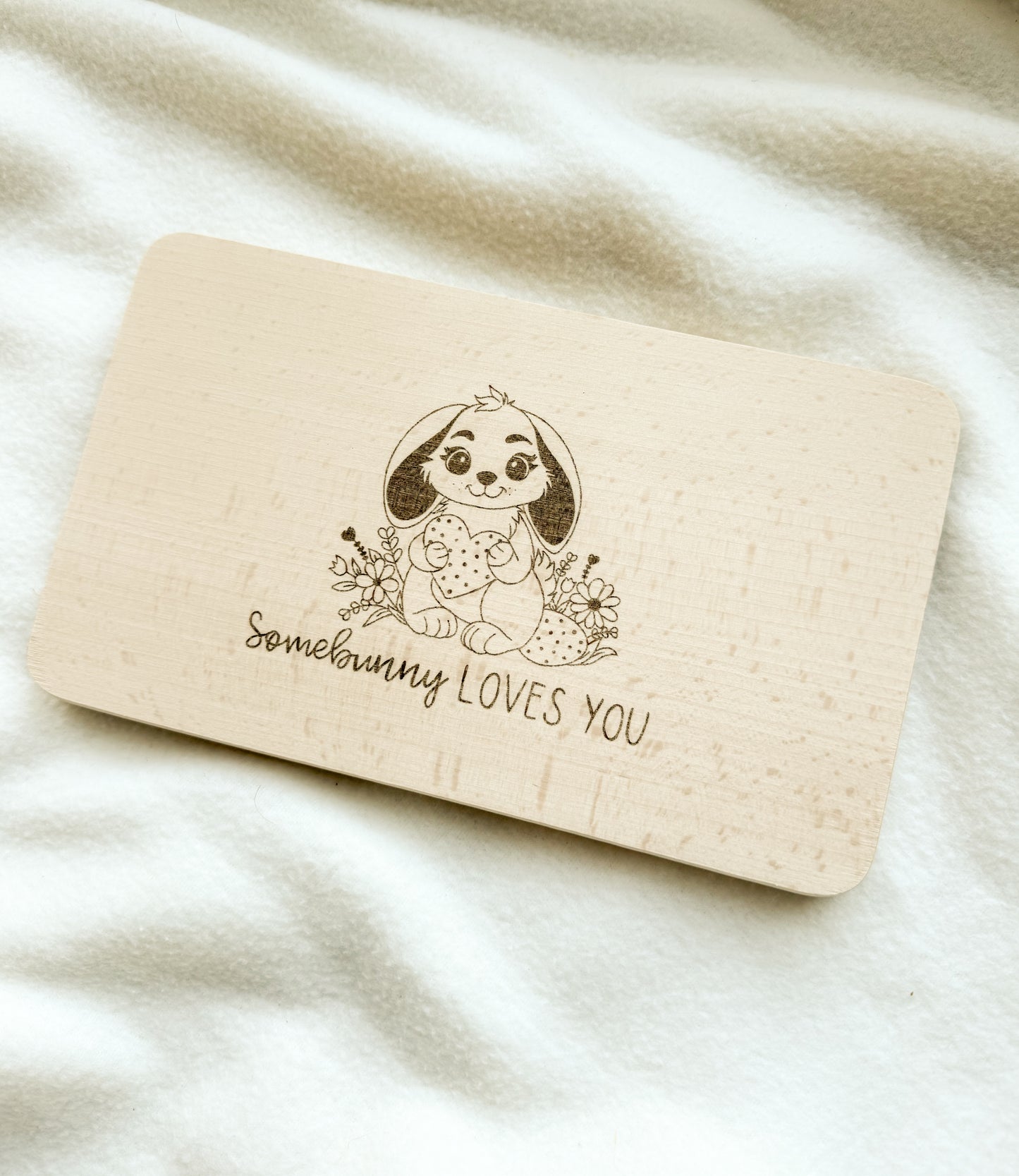 Frühstücksbrett | Jausenbrett | Schneidebrett „Somebunny loves you“