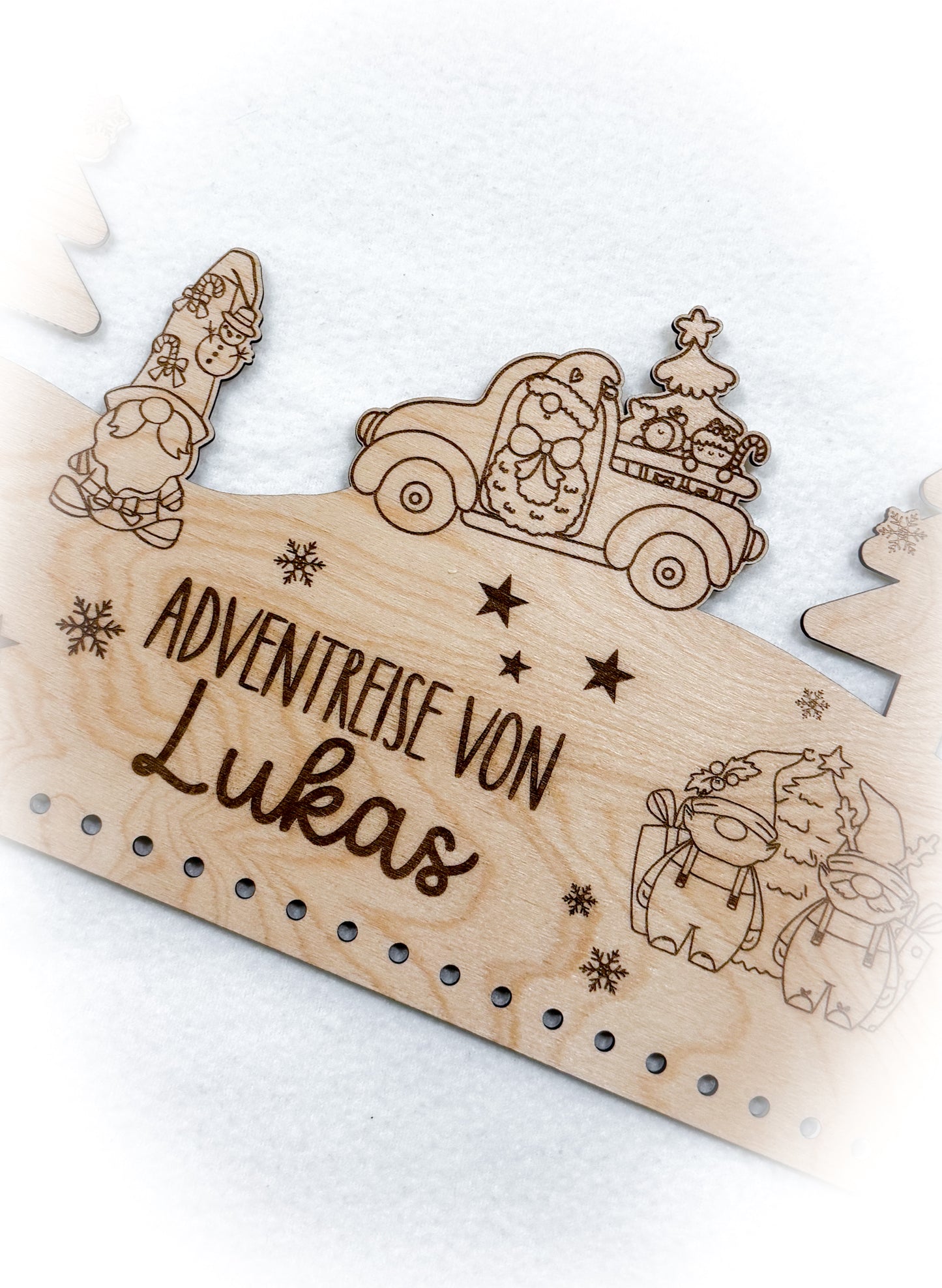 Personalisierter Adventkalender zum Befüllen aus Holz | Adventreise