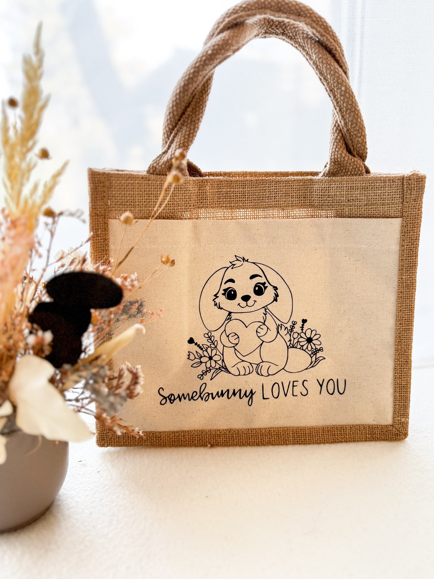 Jutetasche „Somebunny loves you“