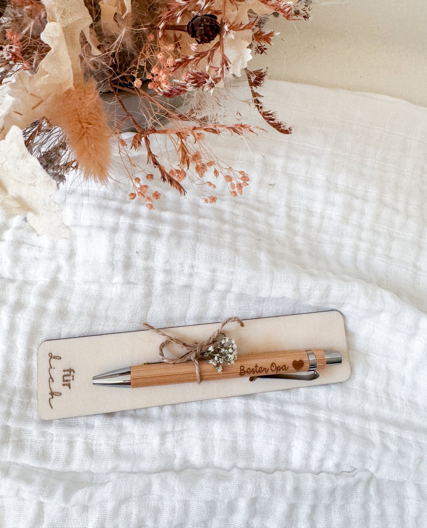 Personalisierter Holz -Kugelschreiber mit Gravur & Geschenkverpackung