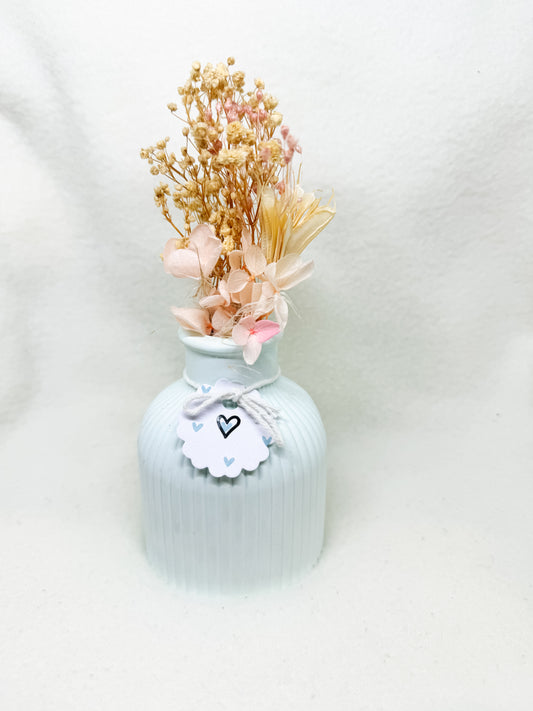 Vase „mint“ mit Trockenblumen
