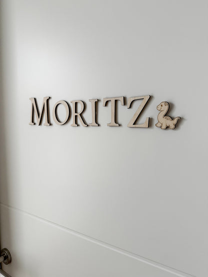 Schriftzug aus Holz Name + Motiv | Namenschild  Kinderzimmer  | Türschild