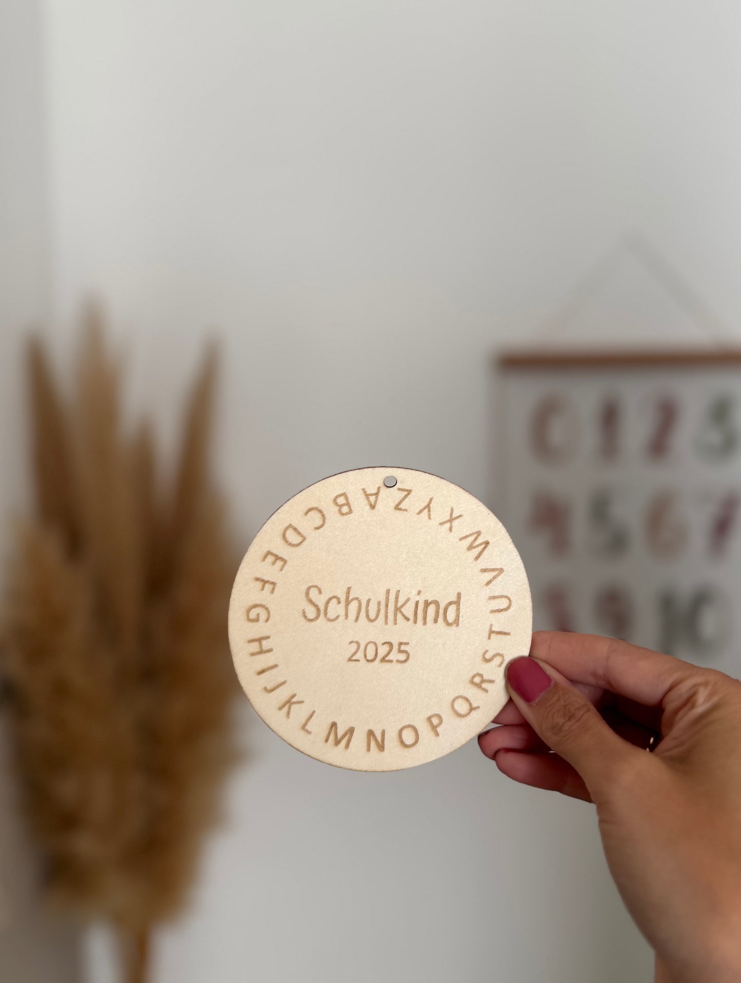 Schultüten-Anhänger „Schulkind“ Alphabet-Design