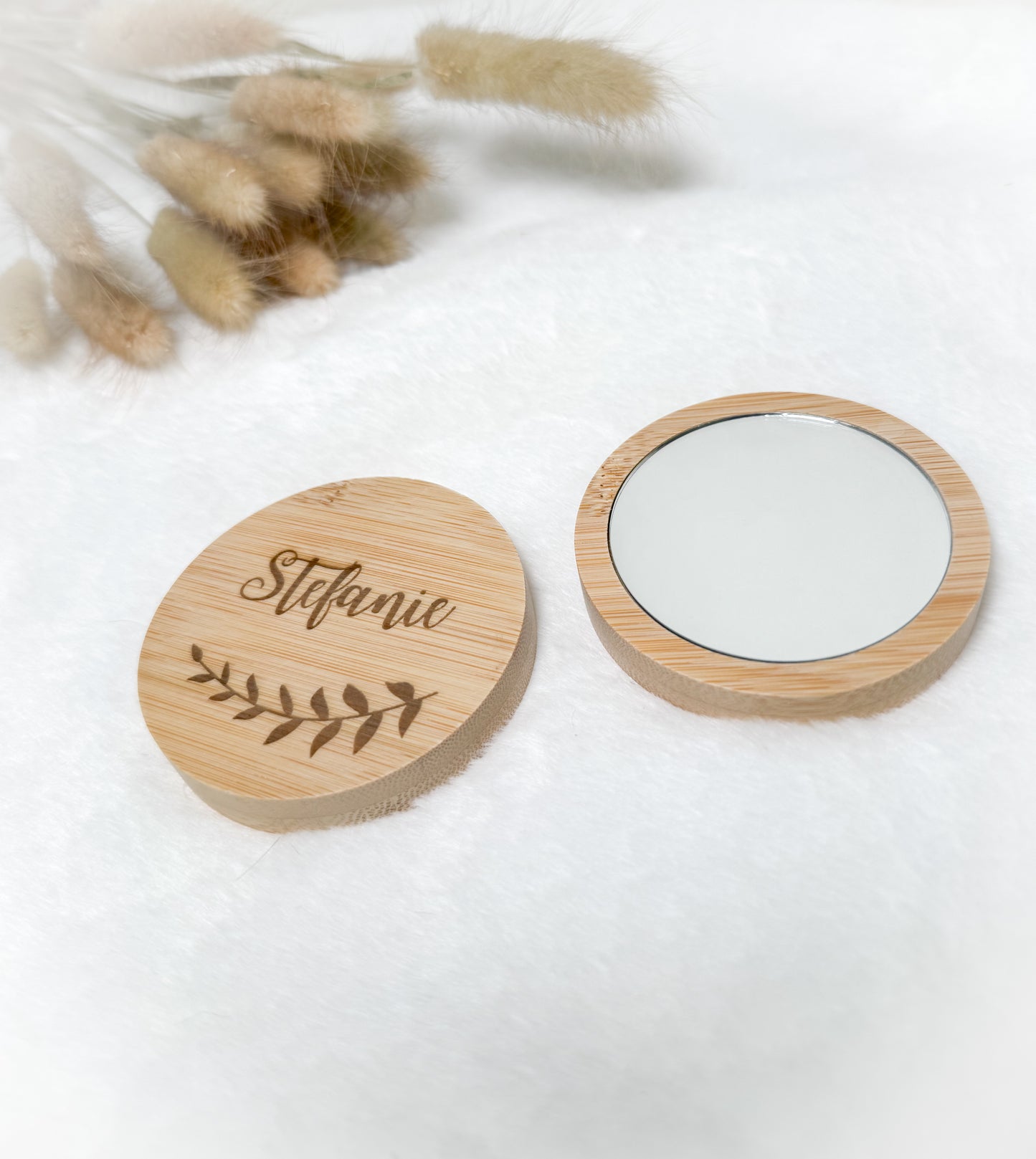 Holzspiegel personalisiert mit Namen – Geschenkidee