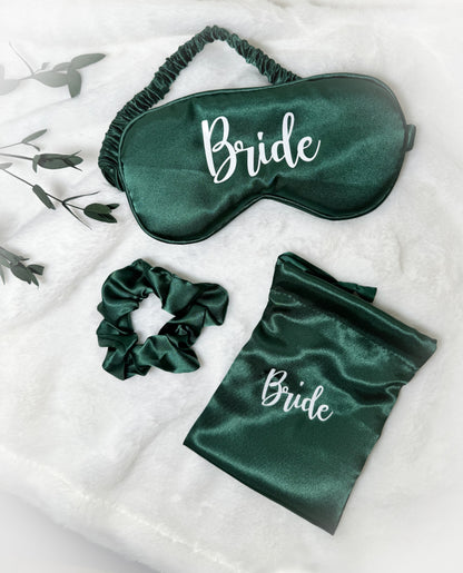 3er Geschenkset Hochzeit - Schlafmaske + Haarband + Verpackung