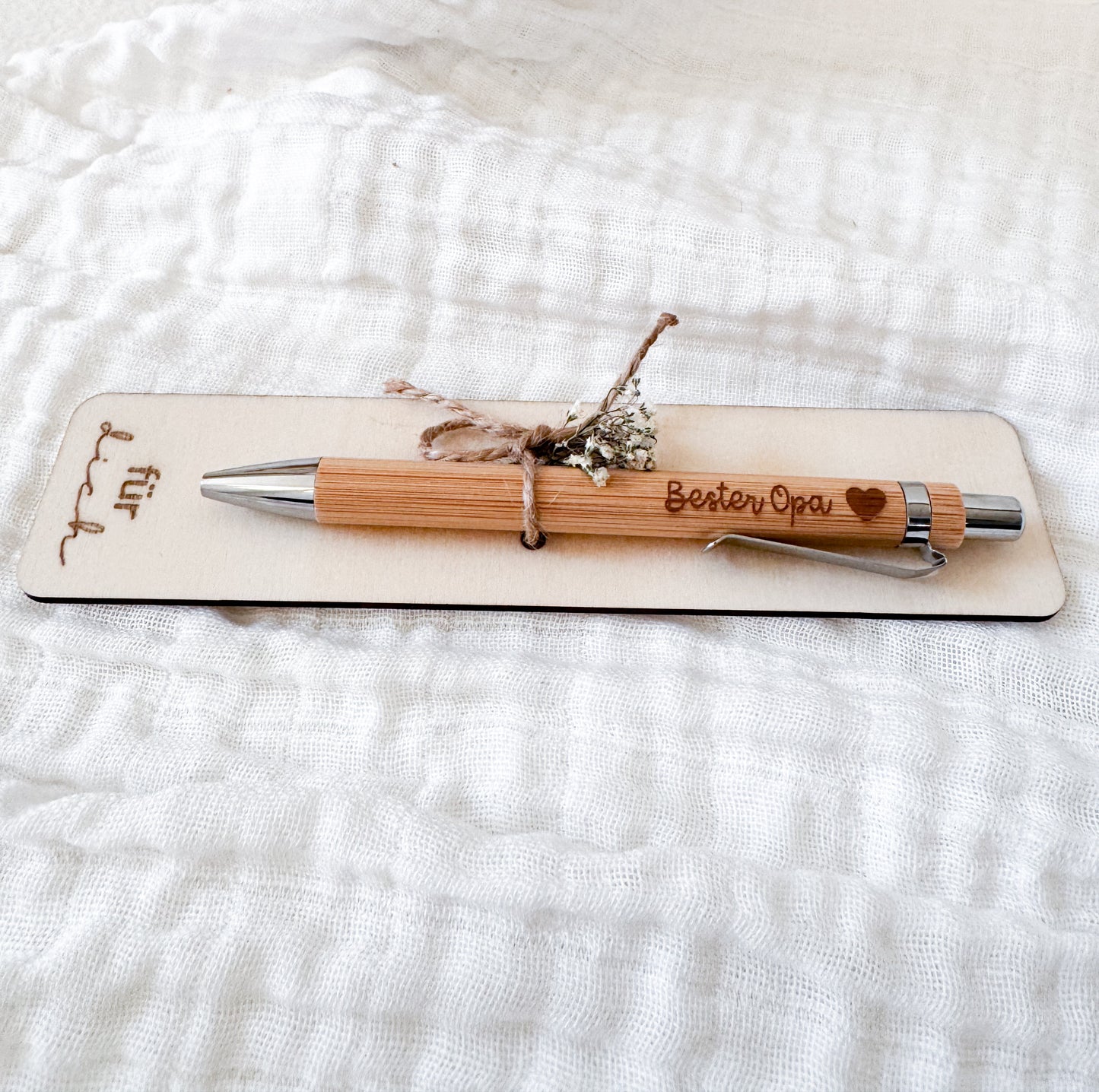 Personalisierter Holz -Kugelschreiber mit Gravur & Geschenkverpackung