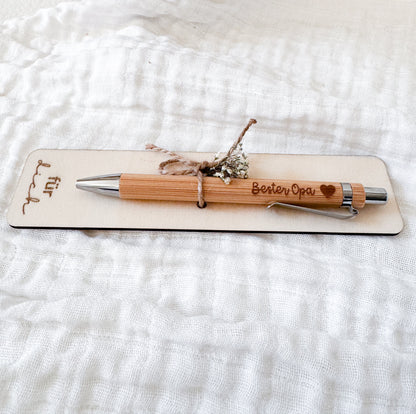 Personalisierter Holz -Kugelschreiber mit Gravur & Geschenkverpackung