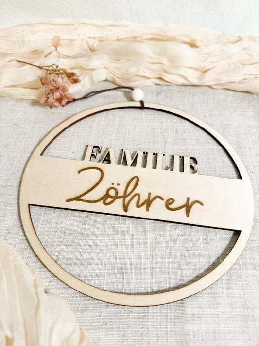 Personalisierbares Holzschild mit Familienname – Individuelle Dekoration für Zuhause
