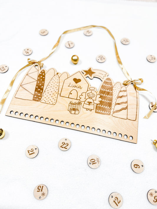 Personalisierter Adventkalender zum Befüllen aus Holz: Nachhaltige Vorweihnachtsfreude