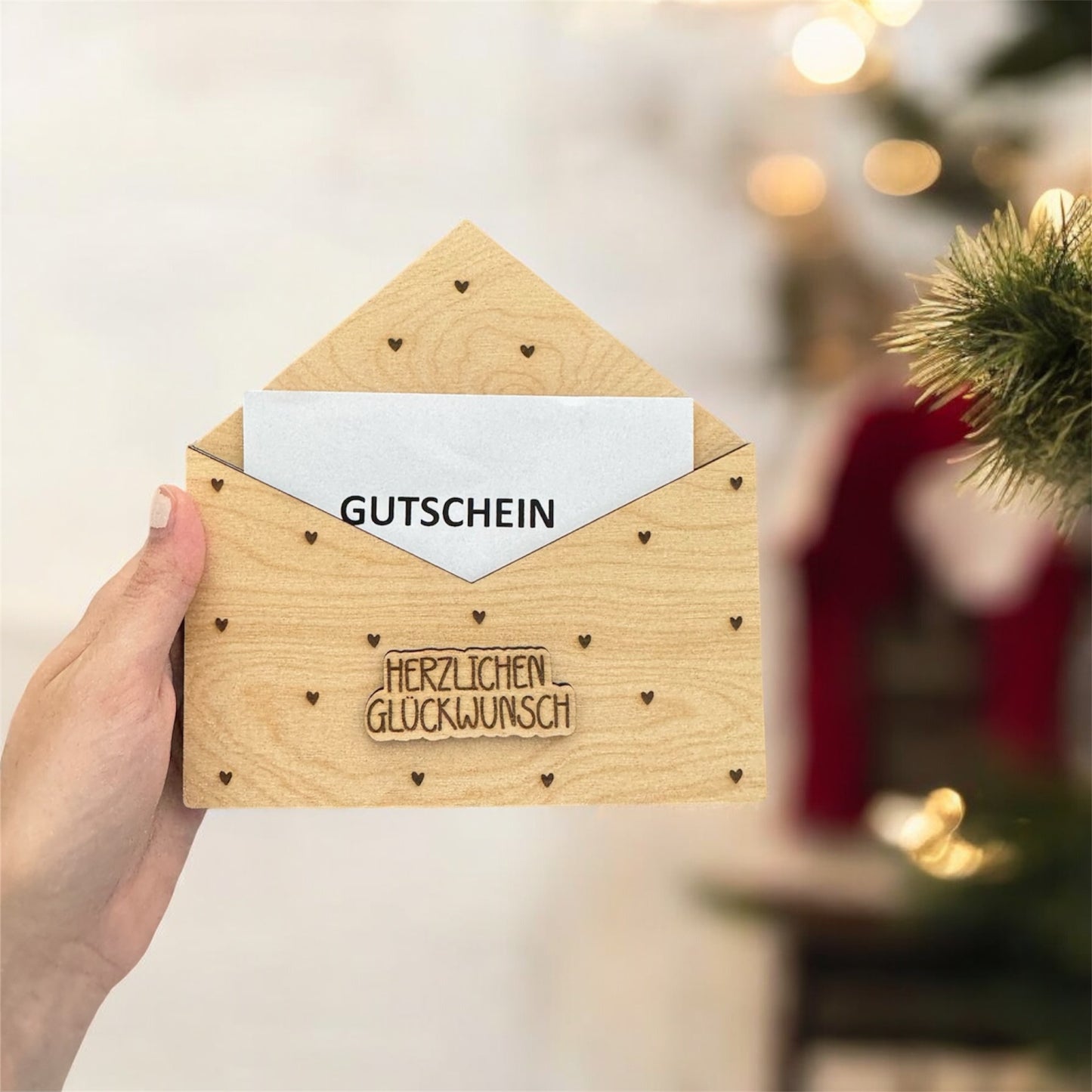 Holz Kuvert | Geldgeschenk | Gutschein