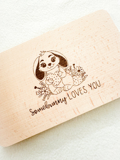 Frühstücksbrett | Jausenbrett | Schneidebrett „Somebunny loves you“