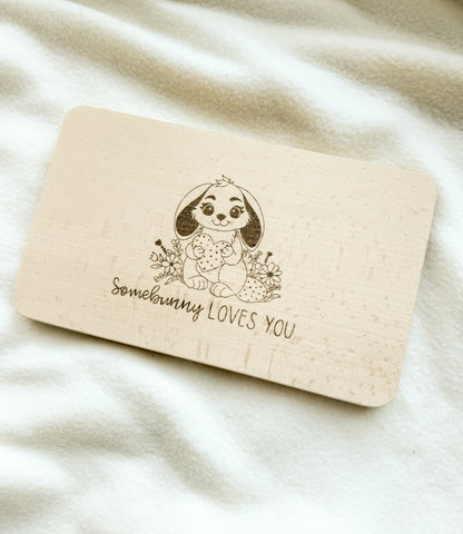 Frühstücksbrett | Jausenbrett | Schneidebrett „Somebunny loves you“