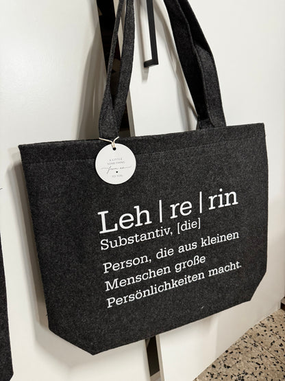 XL Filz Shopper | Filztasche für Lehrerinnen