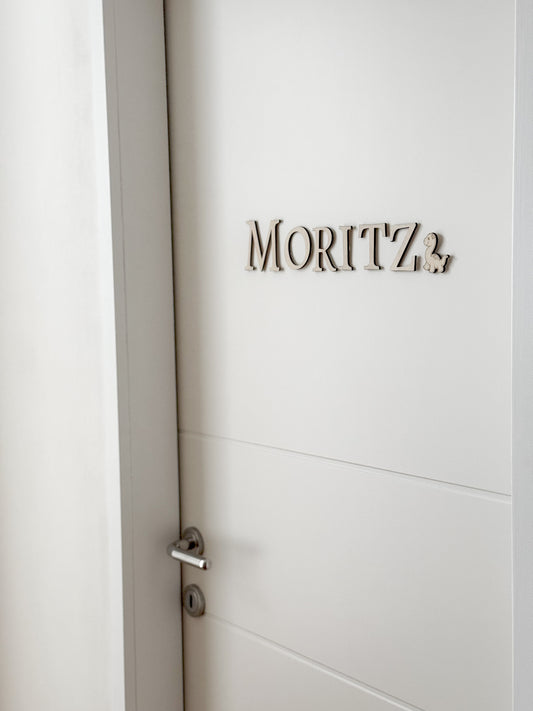Schriftzug aus Holz Name + Motiv | Namenschild  Kinderzimmer  | Türschild