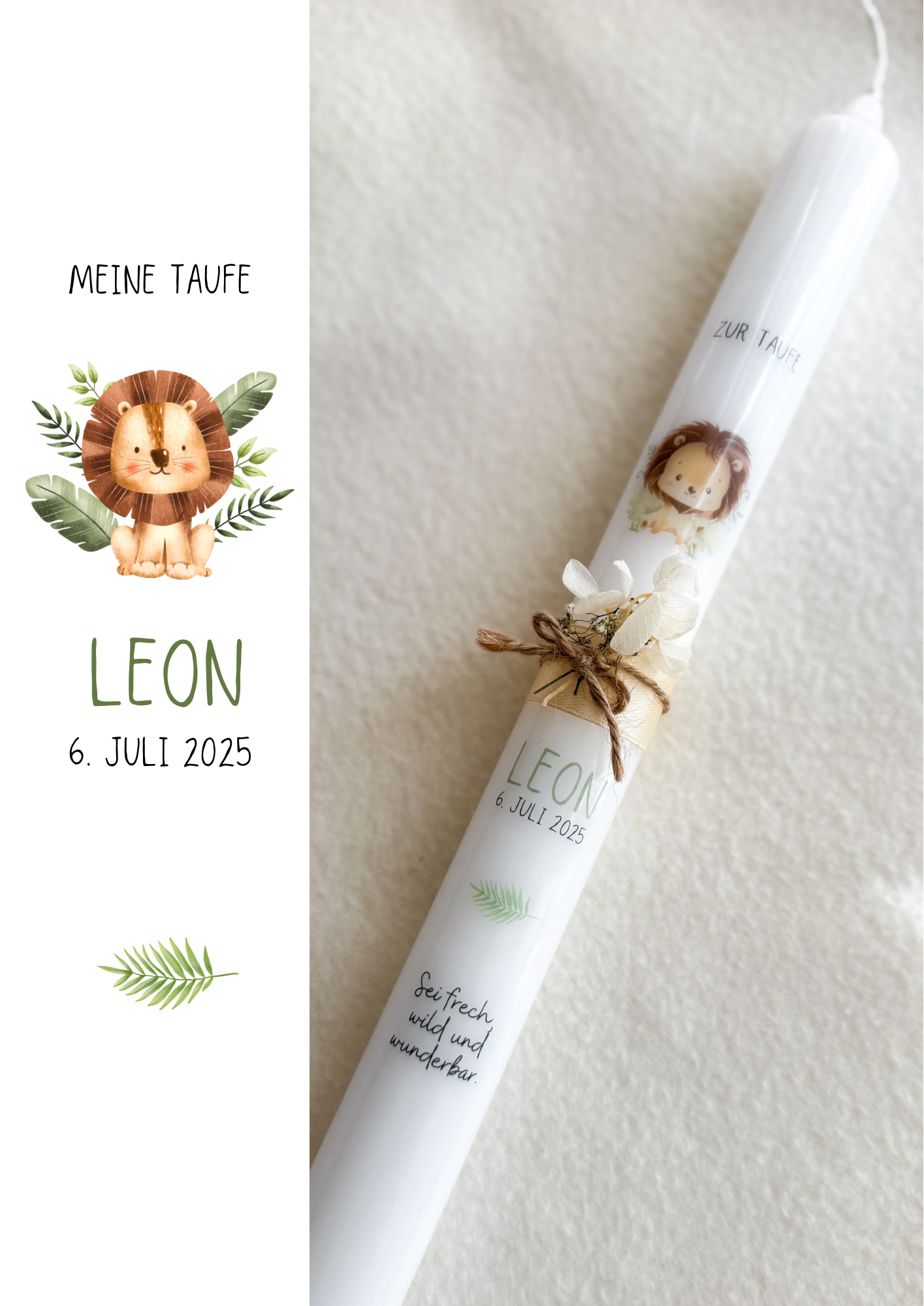 Taufkerze „Löwe“