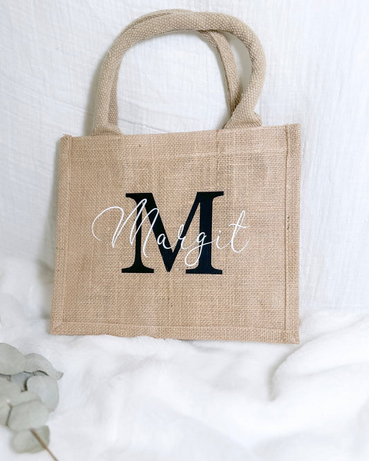 Personalisierte Jutetasche mit Namen – Umweltfreundliche Tragetasche für Alltag und besondere Anlässe
